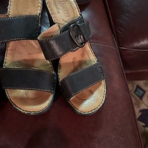 Born black leather sandals.